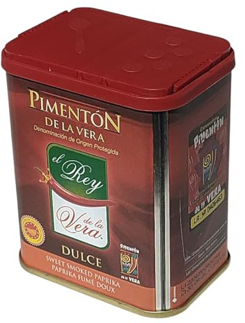 Pimentón de la Vera Dulce El Rey D.O.P. – Sabor Intenso y Aroma Único | Secado Tradicional con Leña de Encina y Roble | Ideal para Guisos, Salsas, Adobos, Carnes, Arroces y Pescados 75g