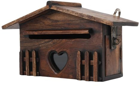 Gosera Cassetta Postale nel Legno Retrò Cassetta Postale Squisita Cassetta per Suggerimenti Antipioggia per Esterni Cassetta Delle Lettere Creativa per Forniture per Ufficio un Casa