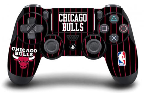 Head Case Designs Officially Licensed NBA Black Pinstripe Design Chicago Bulls Logo Vinyl Sticker Gaming Skin Decal Cover Compatible With Sony PlayStation 4 PS4 DualShock 4 Controller