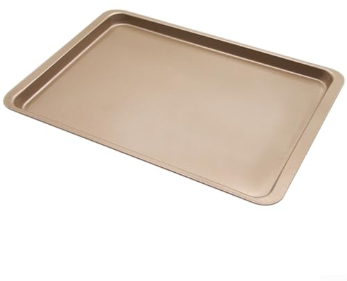 Moliuoly Extra stor bakplåt 37 x 25,5 cm av tungt kolstål – non-stick Xylan-beläggning för plåtkakor och kakor – varnar inte vid hög värme – svart (guld)