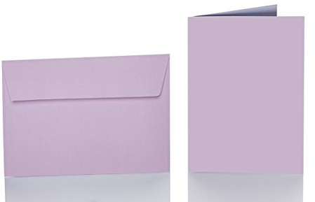 Paper24 25 Faltkarten blanko mit Umschlag 120x170 mm, Briefumschläge B6, Doppelkarten mit Umschlag sind ideal für Geburtstag in Lila-Blau