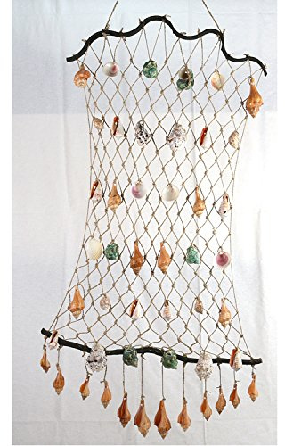 ART-CRAFT fischernetz deko mit 40 Muscheln als Maritime deko oder Muscheln zum basteln