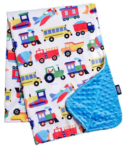 Wildkin Plush Baby Blanket – Soft & Cozy Comfort, Ideal for Toddlers, Travel & Daycare - Trains, Planes, and Trucks