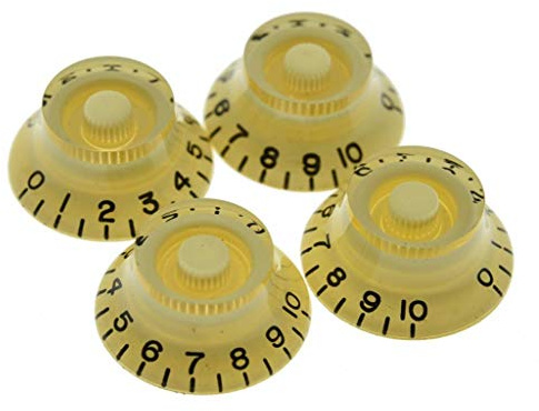Dopro 4 Stück USA (Imperial) LP Gitarrenglockenknöpfe 24 feine Verzahnungen Top Hat Knöpfe für USA Les Paul mit CTS Pots Creme