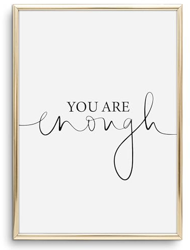 Tales by Jen Kunstdruck, Sprüche Poster: You are enough | Stilvolles Premium Poster auf hochwertigem Papier | Schwarz weiß Bilder für moderne Poster Collagen im Wohnzimmer Flur | Ohne Bilderrahmen