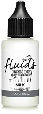 Octopus Fluids Resin Ink MILK, Harzfarbe Weiß, Alcohol Ink, 30 ml | Pigmentierte weiße Alkoholfarbe für Petri-Dish-Effekte in Epoxidharz und anderen Gießharzsystemen