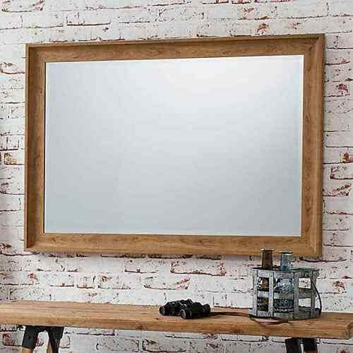 DEENZ Large Stylish Style walnut brown Wall Mirror Bevelled 60x90cm curve frame