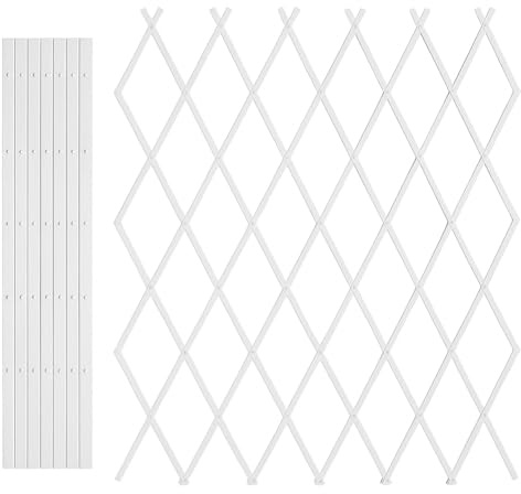 Virsus 1 Traliccio Estensibile in PVC 1540, misura 100x200 cm, per sostegno a muro di fiori e pianti rampicanti, per decorazione esterni pannello recinzione giardino, terrazzo Vari Colori (bianco) - F