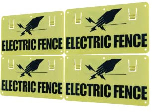 Electric Fence Warning Sign For Tape And Wire