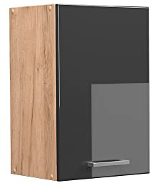 Vicco Hängeschrank R-Line, Anthrazit Hochglanz, 40 cm | 1 Tür · 1 Einlegeboden · Tiefe – 31 cm · ✓ Frei kombinierbar · ✓ Praktischer Stauraum
