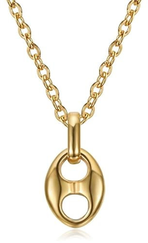 BOBIJOO JEWELRY - Pendentif Grain de café 9mm Collier Femme Acier inoxydable Or