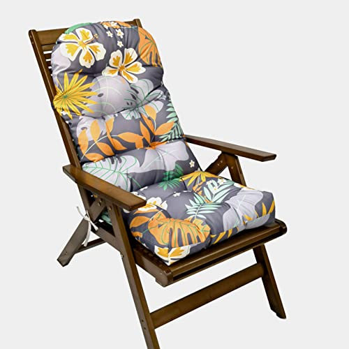 Gartenstuhlauflagen Hochlehner, Relaxsessel Auflage Wasserabweisend, Atmungsaktive Relaxstuhl Auflage, Indoor Outdoor Stuhlauflagen, für Gartenstuhl GartenmöBel Gesteppt (A 110x50cm/43x19.7in)