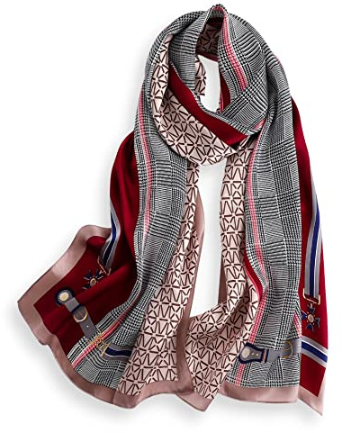 PoeticEHome Sciarpa Lunga in 100% Seta di Gelso - Scialle Oversize Donna per Testa, Collo e Capelli con Elegante Confezione Regalo (170x53cm)
