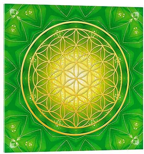 Posterlounge Blume des Lebens – Heilung Acrylglasbild von Dolphins DreamDesign 60 x 60 cm Wandbilder Wanddeko