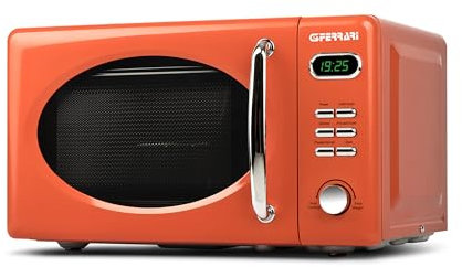 G3 Ferrari G10155 Sapormio Vintage Microonde Vintage Combinato Digitale, 1150W, 20 Litri, 8 Programmi, 4 modalità di cottura, Accessori inclusi, Timer 60 min, Arancio