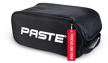 PASTE Schuhtasche Schwarz - Wasserabweisende Schuhtasche für Reise, Sport und Alltag, Schwarz mit Tragegriff - Schuhbeutel für Fußball, Tennis und Golf
