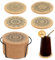 12 Posavasos de Corcho de Madera Reutilizables - Redondos, Absorbentes para Café, Bar, Cocina, Restaurante y Oficina - Con Soporte de Metal