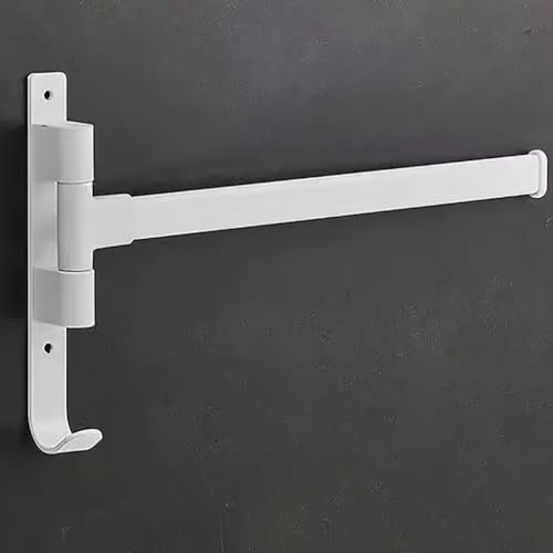 Handtuchhalter Bad Schwenkbar Handtuchstange Einarmig Selbstklebend Badetuchhalter Wand Ohne Bohren Badezimmer Zubehör,Weiß