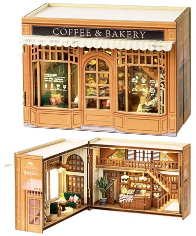 Spilay DIY Miniatur-Puppenhaus-Bausatz mit Holzmöbeln, und LED DIY Puppenhaus-Bausatz, handgefertigte Kunsthandwerk, Geburtstag, Weihnachten und Valentinstag Geschenke-111