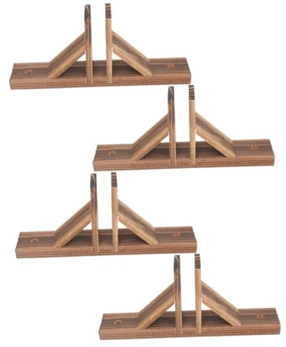 HANABASS Base Per Recinzione in Legno 4 Pezzi, Supporto Per Recinzione Da Giardino Stabile e Facile Da Montare, Piccolo Bordo Di Legno Superficie Liscia Per Esterni e Decorazione Cortile