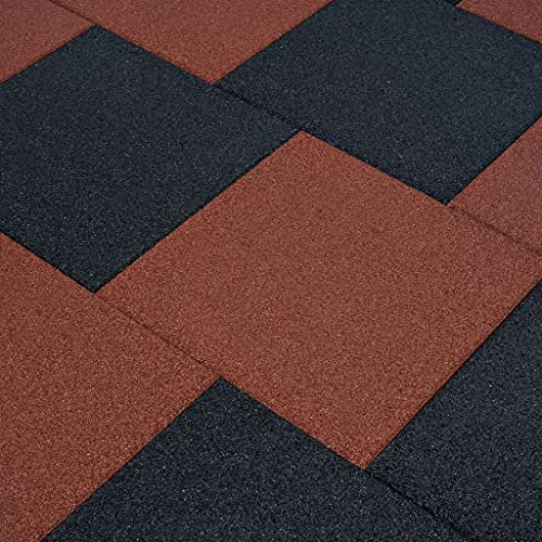 Möbelselect Fallschutzfliesen 6 Stück Gummi 50x50x3cm rot