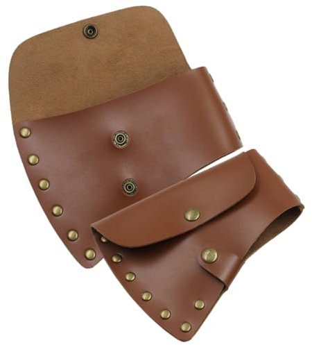 ANDRESLAD Leather Sleeve Protector Case Set 2pcs, Portable Outdoor Lumberjack Cover, Sturdy Leather Sheath for Camping and Forestry Use