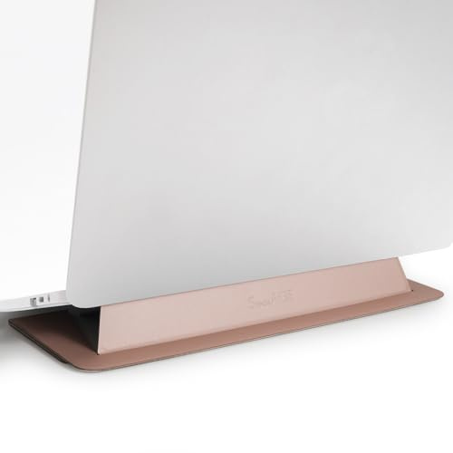 SenseAGE Laptop Stand for Desk, Office, Ergonomic Notebook Stand, Foldable & Portable Travel FlatStand, Lightweight, Anti-Slip, Compatible with MacBook Air, Pro, and Up to 15.4 Laptops (Dusky Rose)