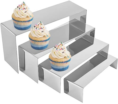 Goldfarbener Edelstahl-Ständer für Kunstwerke, Cupcakes und Schuhe