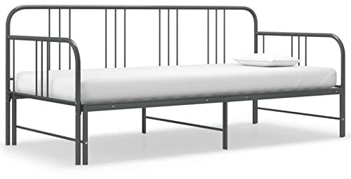 Festnight Tagesbett Ausziehbar 90x200 cm Ausziehbett Sofabett Bettsofa Metall Ausziehbares Bett Gästebett Metallbett Funktionsbett Schlafsofa Doppelbett Einzelbett Jugendbett Bettgestell