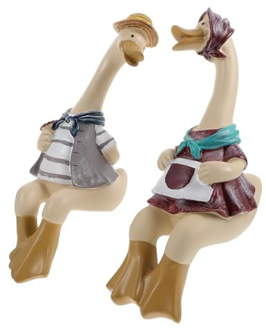 OFFSCH Handwerk Ducks Figuren Lebensechte Tier Modelle Indoor Outdoor Ornamente Zierde Für Schlafzimmer Garten Wohnzimmer Büro Schreibtisch