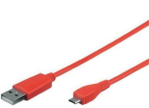 CABLEPELADO - Câble USB 2.0 de 1 mètre rouge - Connecteur mâle A vers Micro USB B pour charge et synchronisation des appareils - Design robuste et durable - Longueur polyvalente et adaptable