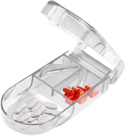 Strumento per Tagliare Compresse - Divisore di Pillole da Viaggio | Portatile, Cutter di Farmaci Portatile | Trituratore di Pillole Compatto con Contenitore, Trituratore di Piccole Dimensioni F