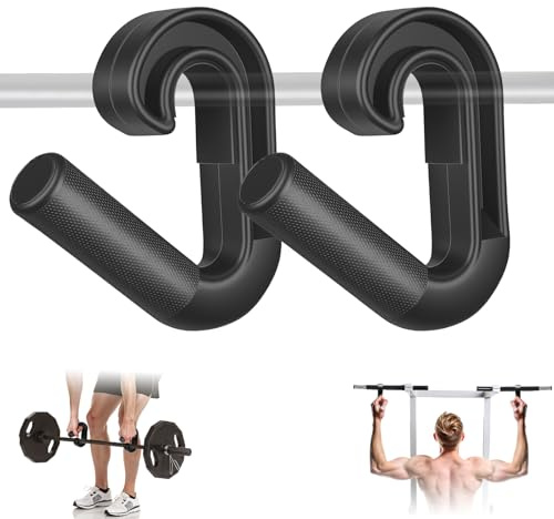 ONZILLO Neutral Grip Pull Up Handles, Ergonomic Non-Slip Hooks for Barbell Row Deadlift Resistant Bands Cable Machine, Lightweight Pull Up Bar Accessories, Portable Grips for Home Gym Workout, Nylon