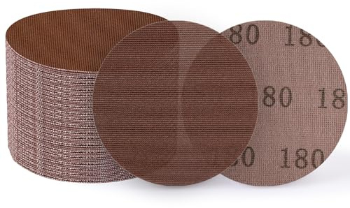 UMXIUO 50 Pièces Disque Abrasif 125 mm Maille 180 Grain Disque de Poncage | Papier a Poncer Autoagrippant pour Ponceuse Excentrique, Anticolmatage