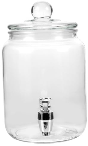 LOLIPPYY Contenitore in Vetro con Rubinetto Abs per Vino e Bevande Barattolo Antipolvere per Festa Capacità Dispenser e