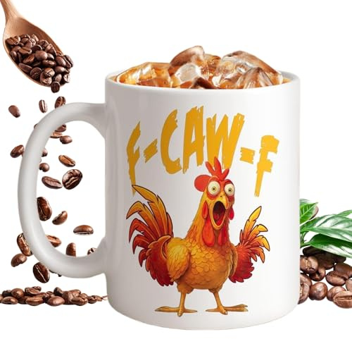 Tazas De Café Divertidas,Vaso Para Leche Con Estampado De Gallo De Dibujos Animados - Tazas De Café Decorativas De Cerámica De 350 Ml | Para Hombres Jóvenes Niños Amigos Mamá Mujer Cocina Fiesta De