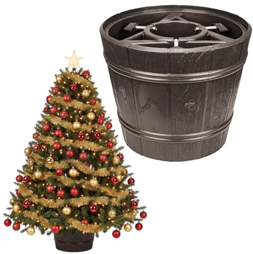 botle Weihnachtsbaumständer Christbaumständer Wassertank Blumentopf Kunststoff braun Ø30cm alle Baumarten Naturbaum Kunstbaum 15 Liter