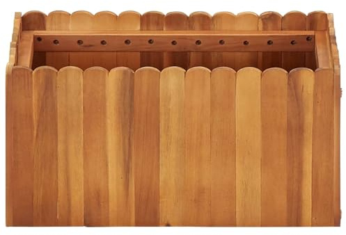 Gecheer Letto rialzato da giardino, fioriera in legno di acacia massello 50x30x25 cm, aiuola rialzata per piante e fiori, facile da montare, design rustico elegante, drenaggio ottimale
