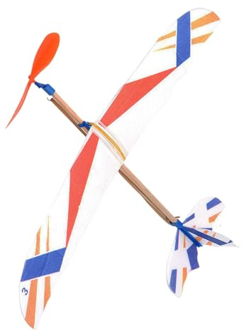 Glider with Elastic Band - Powered Model Plane Toy, Elastic , Efficient Force Principle | Consistent Backyard Indoor Outdoor Camping Fun Educational Kids Travel Fun