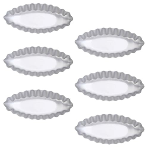 HOMSFOU Moules à Tartelettes aux Œufs en Alliage D’aluminium 6 Pièces, Moules à Pâtisserie Antiadhésifs, Résistants à Haute Température, Grand Format pour Cuisson de Gâteaux et Desserts