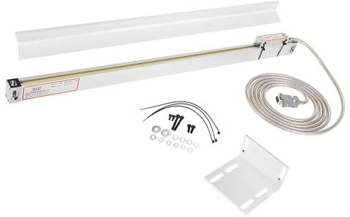 Fafeicy Escala Lineal de 500 Mm con de 5 Rodamientos para Lectura Digital, Cuerpo de Aluminio y Cabezal de Aleación de Zinc, Precisión de ±5 um para Tornos y Fresadoras Compatibles con