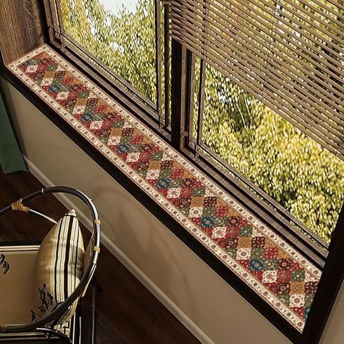 Tapete de PVC para alféizar de ventana, estilo americano, cubierta protectora para alféizar de ventana con respaldo antideslizante, borde de camino de mesa de cocina y sala de té, varias longitudes