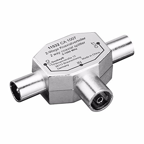 10 Stück KOAX T-Adapter TV SAT Antennen Verteiler 2-Fach Koaxial 2X Stecker - Buchse