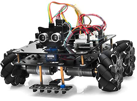 OSOYOO Omni-directinal Mecanum Wheels Robot Car Kit for Arduino | Metal Chassis DC Motor Robotic |STEM Remote Controlled Educational | DIY Coding