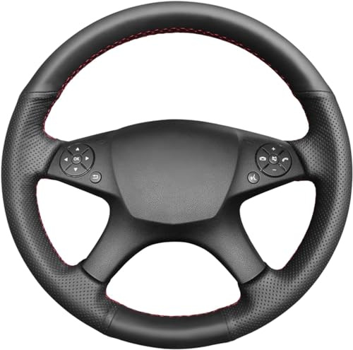 MEWANT Lenkradbezug DIY Hand Nähen Lenkradhülle aus Echtleder Lenkradschoner für Benz W204 C-Klasse 2007-2010 C280 C230 C180 C260 C200 C300