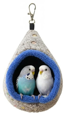 MuYaoPet Bird Parrot Nest Hammock for Parakeet Conure Lovebird Small Animal Hamster Sugar Glider Hanging Bed Hideout House (S(Length:6.2inch), Gray)