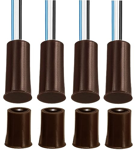 Gebildet 4Sätze Brauner Magnetschalter, Verkabelung NO/NC, Versenkter Türsensor, Versteckter Fensterkontakt, Reed-Schalter für Zugangskontrolle, Ersetzen des Alarmsystems (Zylindrisch)