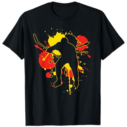 Deutschland Flagge Hockeyspieler - Deutsches Eishockey T-Shirt