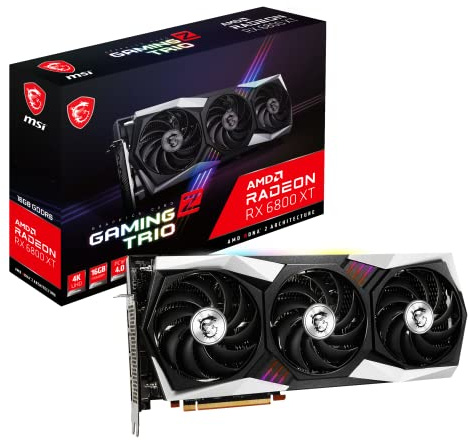 MSI Carte Graphique AMD Radeon RX 6800 XT 16 Go GDRR6 256 Bits HDMI/DP 2310 MHz Boost Clock RDNA 2 OC (RX 6800 XT Gaming Z Trio 16G)