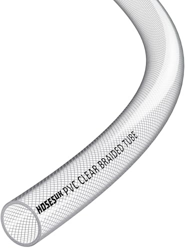 Tuyau flexible en PVC transparent renforcé tressé pour air, eau, huile, gaz, nourriture - diamètre intérieur 19 mm (3/4) - 3 mètres